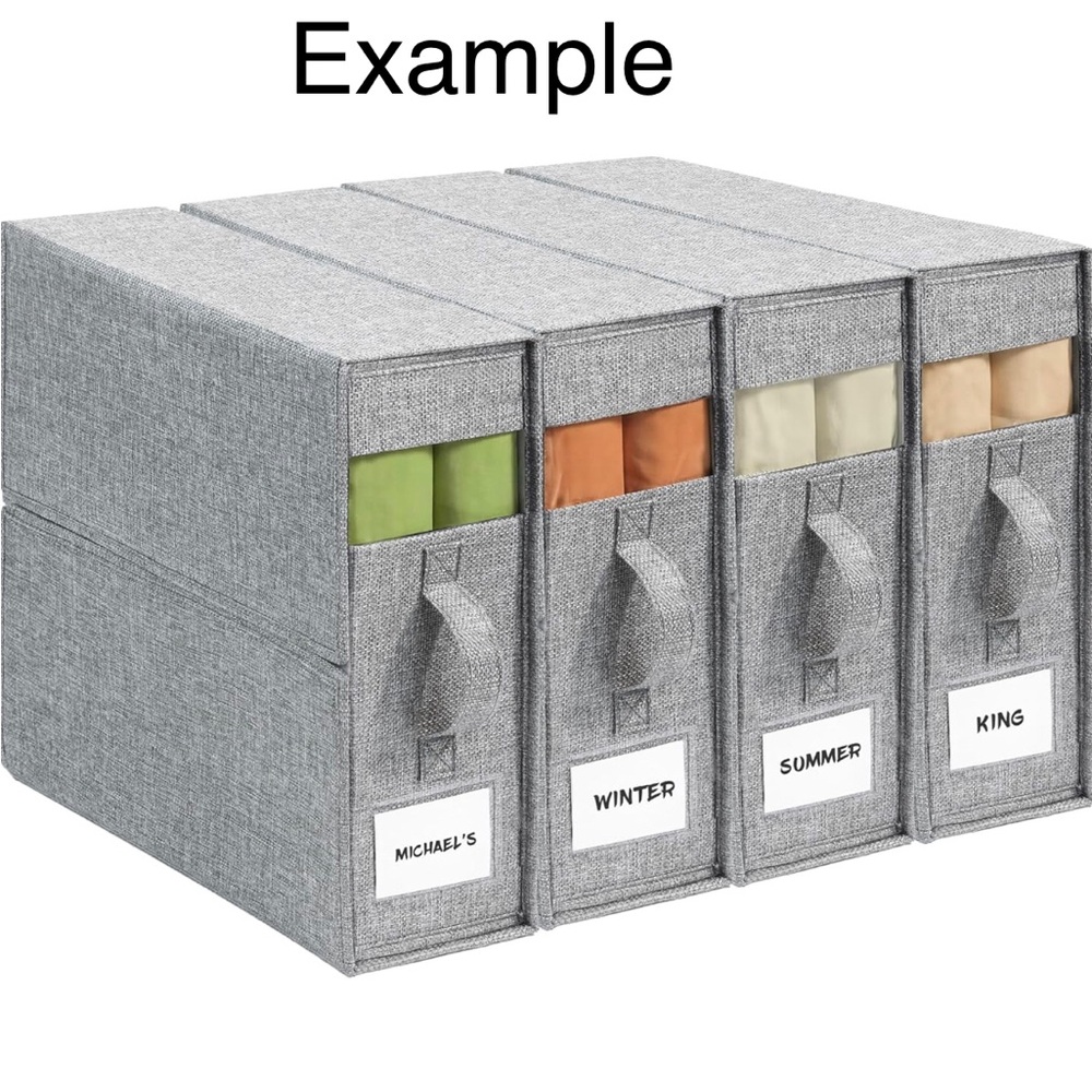 🔥🥧 Fabric Storage Bins with Front Handle and Label Window Set of 4